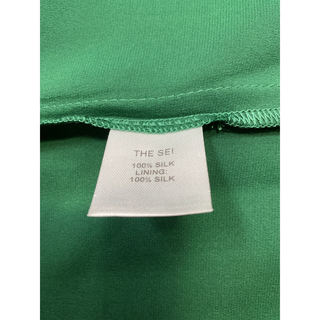 The Sei Wide Leg Green Satin Trouser Size 2