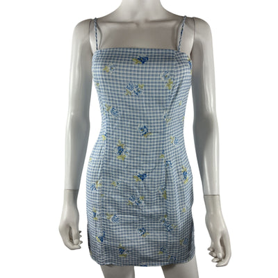 Majorelle Gingham Light Blue Pearson Mini Dress Size XS