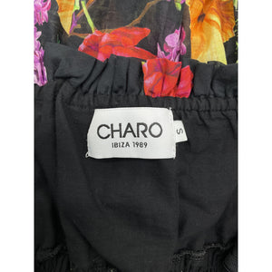Charo Ruiz Floral Black Bonita Giulia Mini Dress Size S