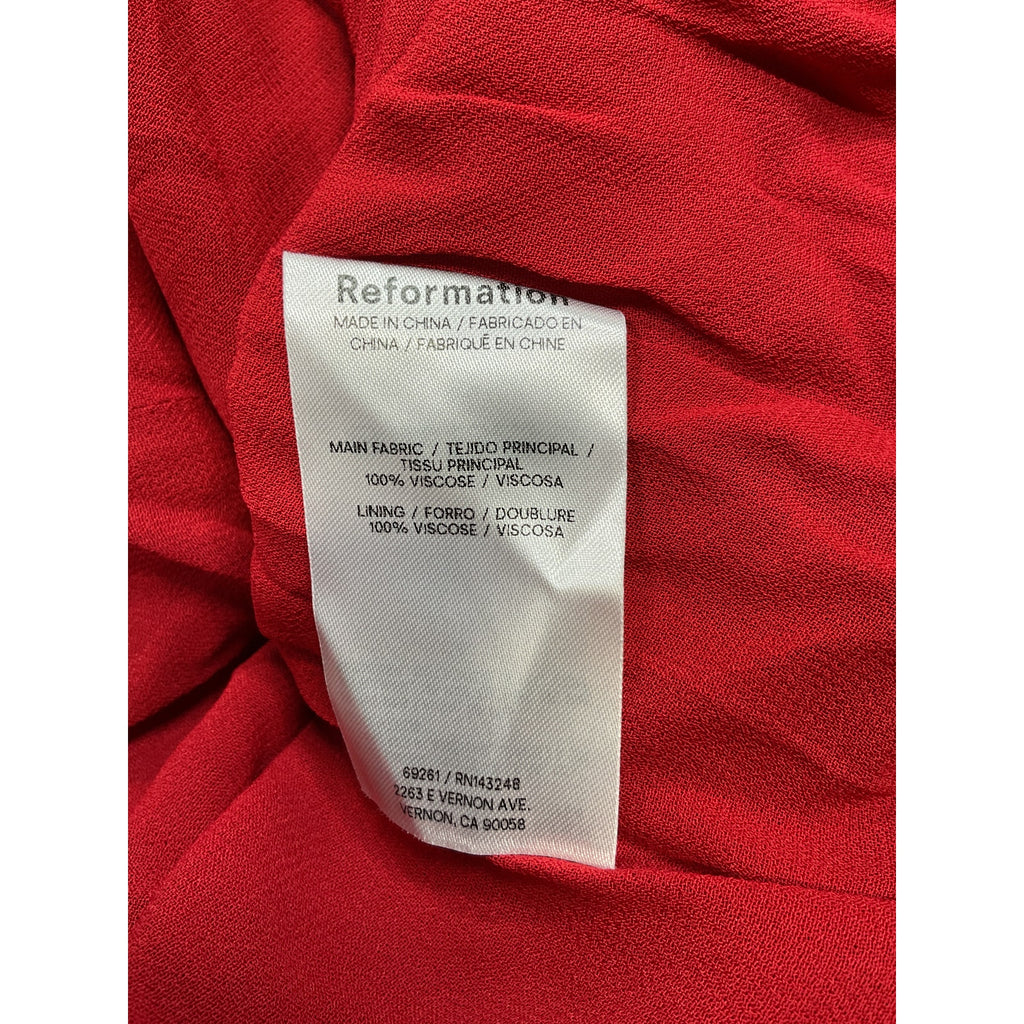 Reformation 'Aiko' Red Viscose Dress Size 6