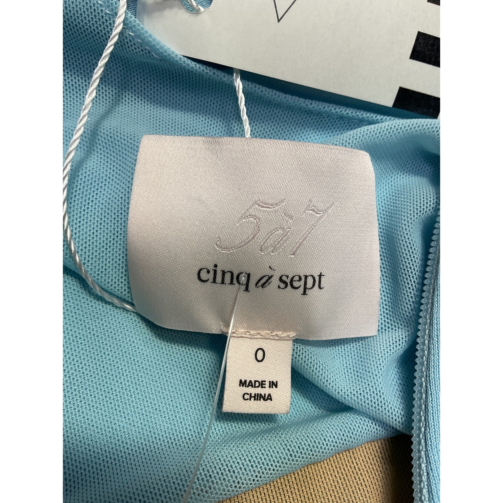 Cinq A Sept 'Odin' Blue Polyester Drape Detail Dress Size 0