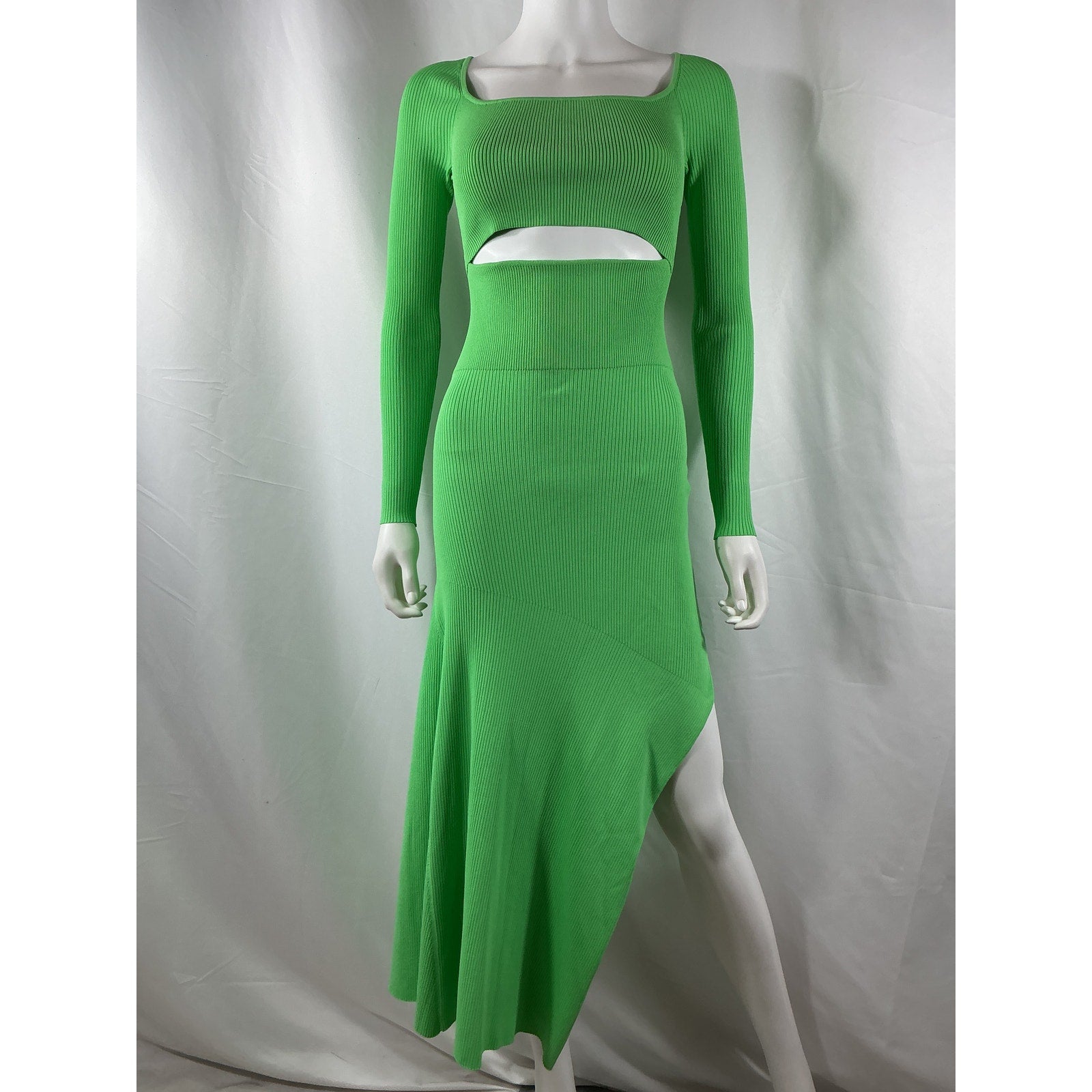 A.L.C. 'Clara' Green Viscose Cutout Midi-Dress Size S