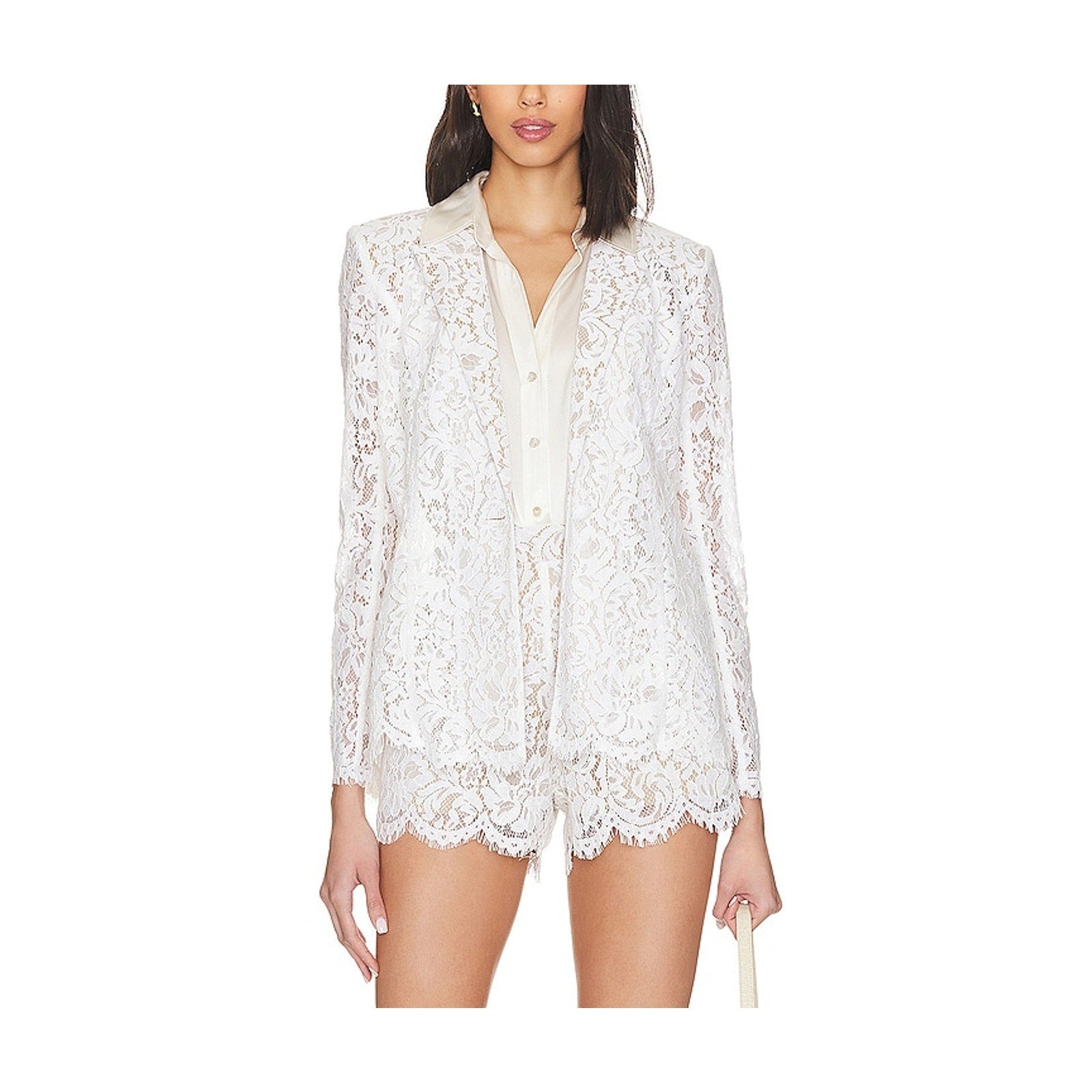 L'Agence 'Clementine' White Nylon Blazer Size 2