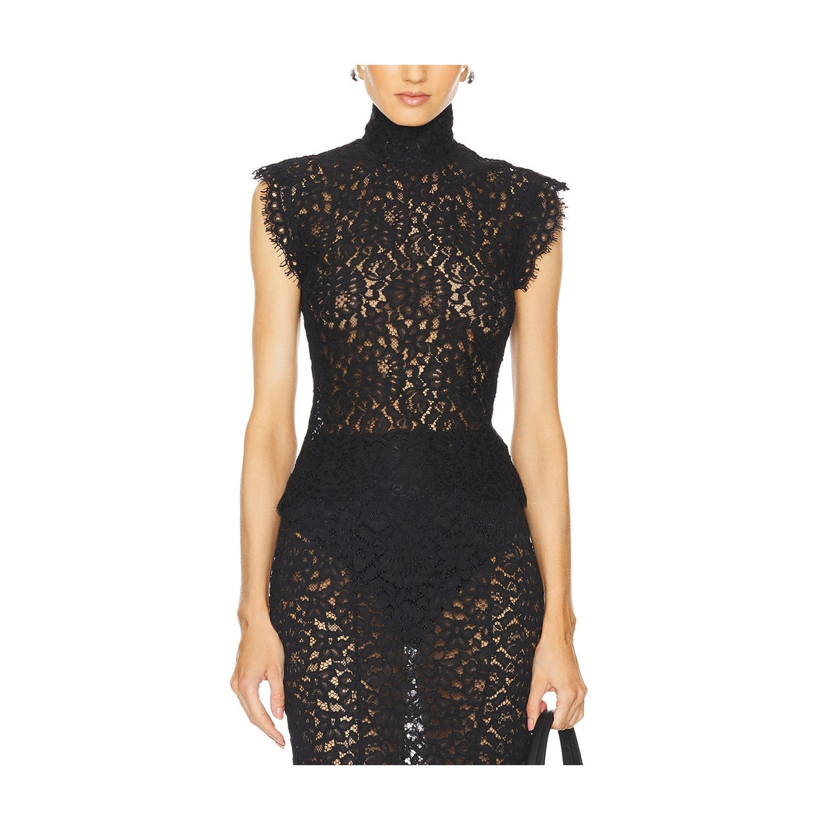 L'Academie Lacy Black Zelie Top Size XS