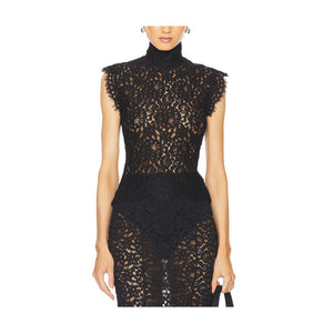 L'Academie Lacy Black Zelie Top Size XS
