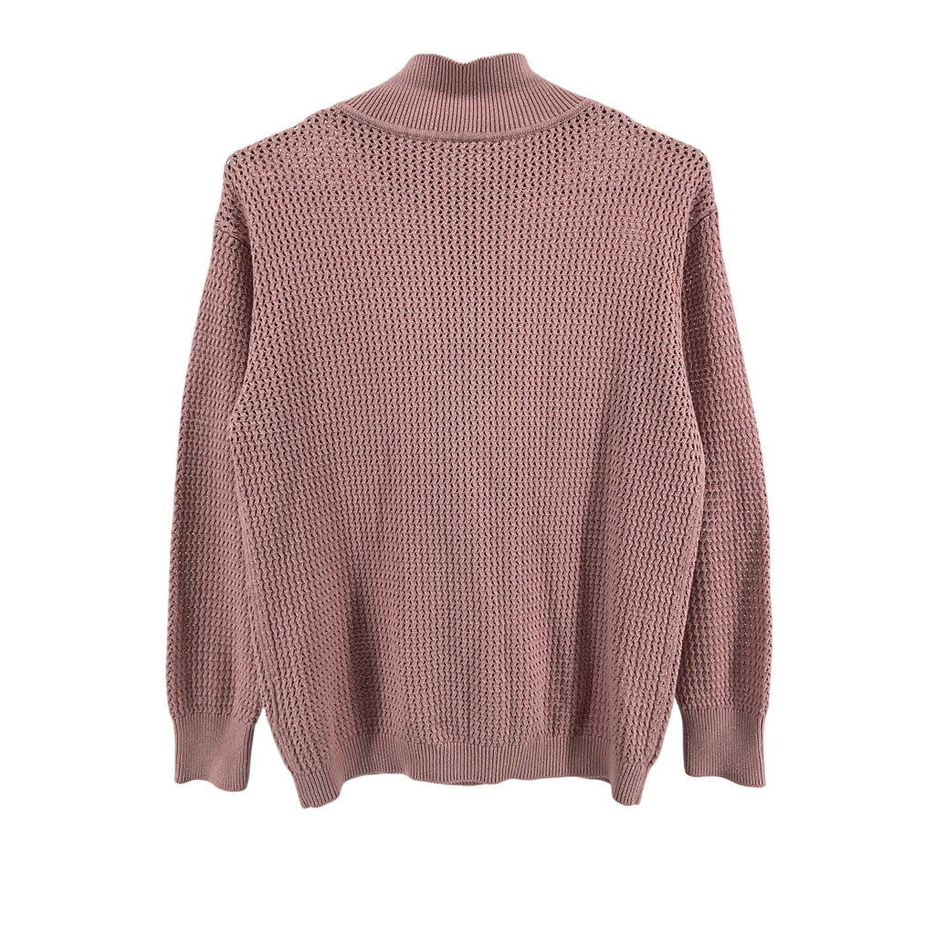 Varley 'Calva' Pink Cotton Knit Half Zip Sweater Size S