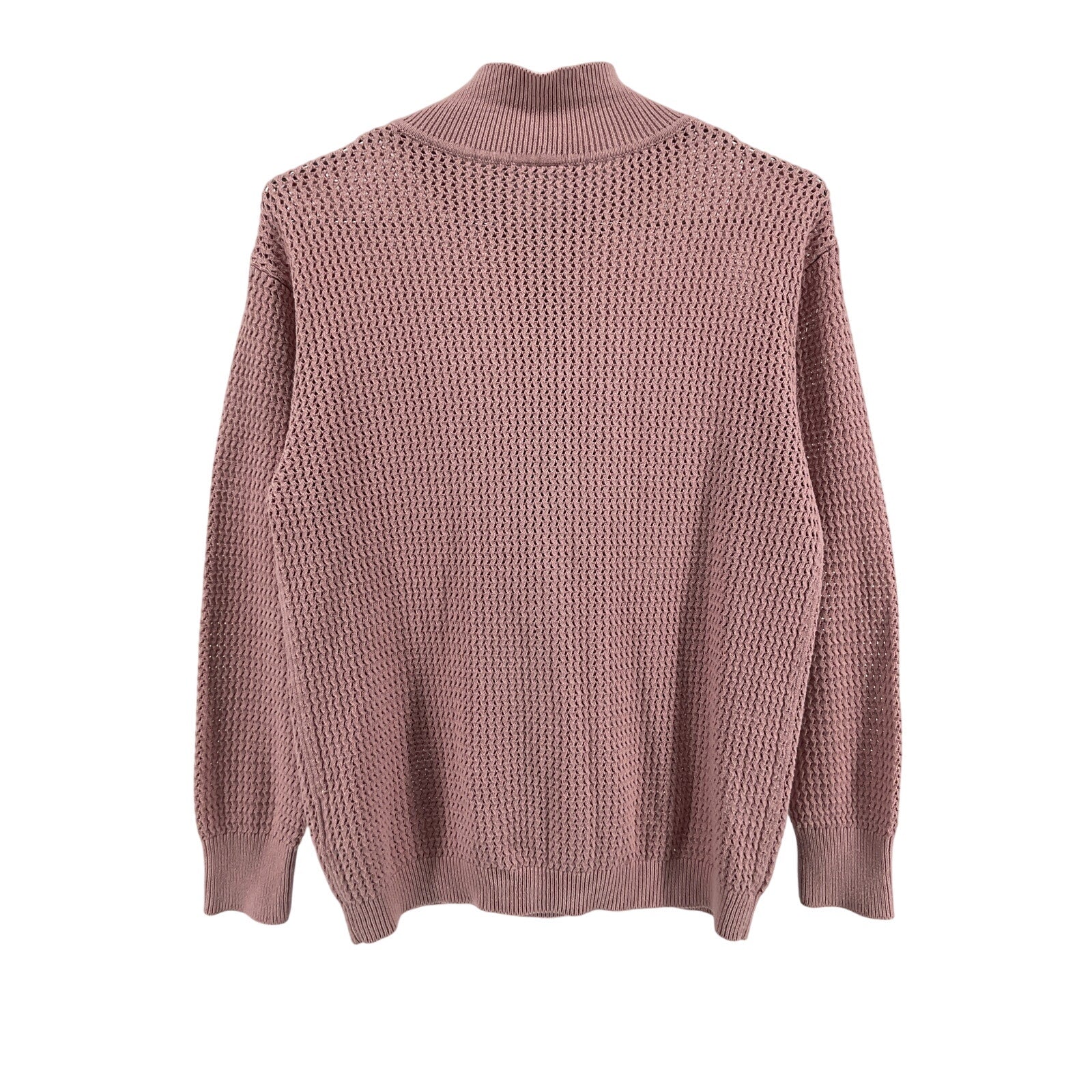 Varley 'Calva' Pink Cotton Knit Half Zip Sweater Size S