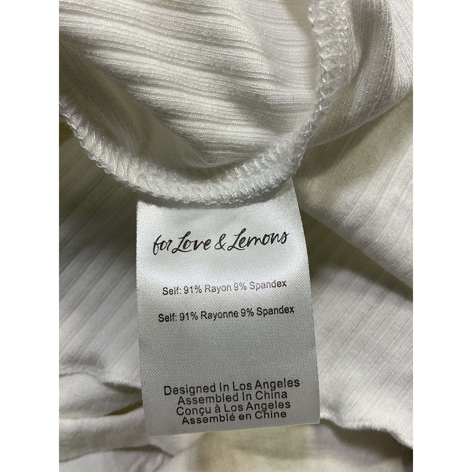 For Love & Lemons 'Joan' White Ribbon Tie Crop Top Size S
