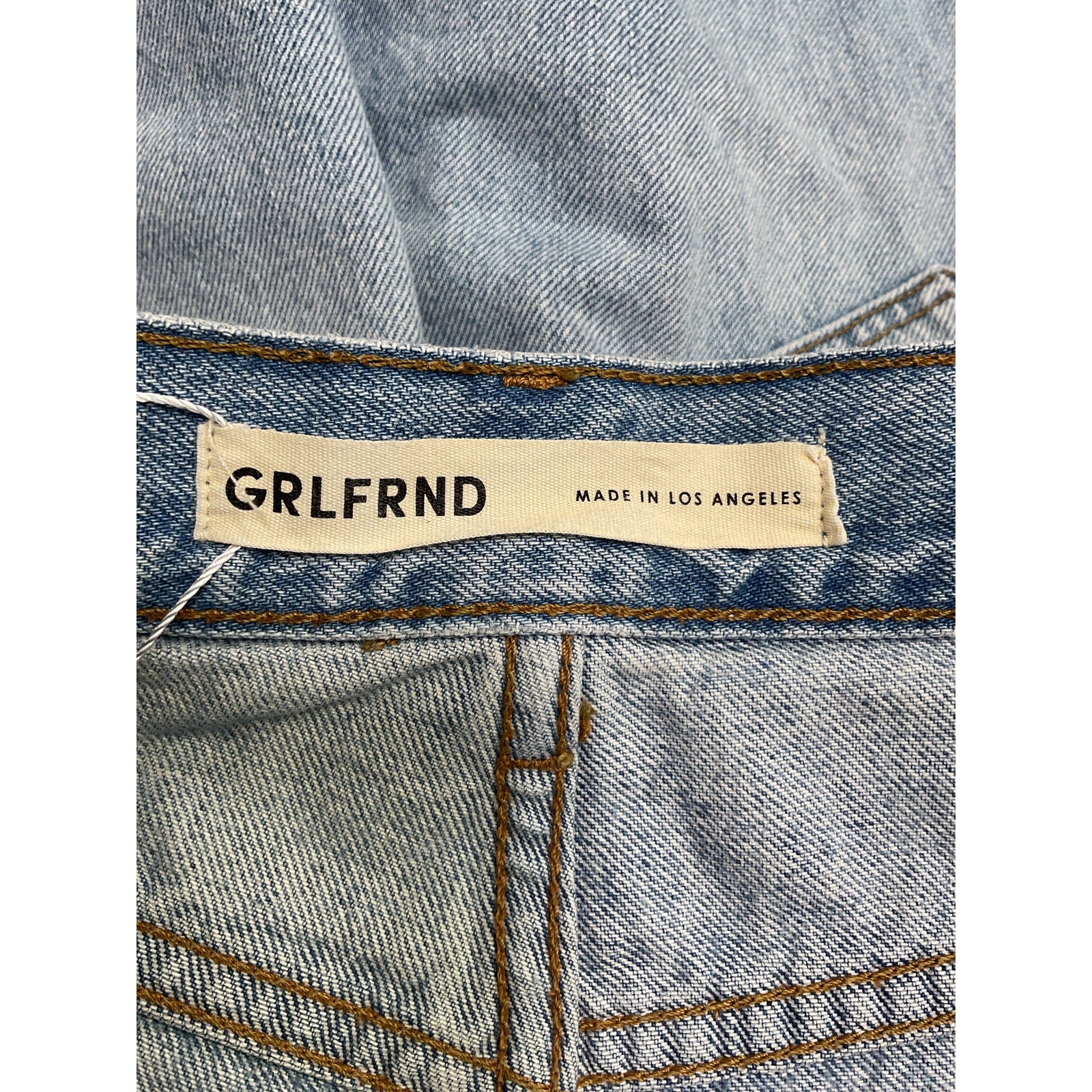 Grlfrnd 'Quinn' Blue Cotton High Rise 90'S Short Size 27
