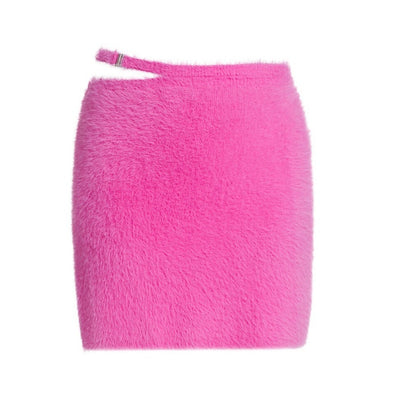 Simkhai Fuzzy Hot Pink Paytra Mini Skirt Size Medium NWT