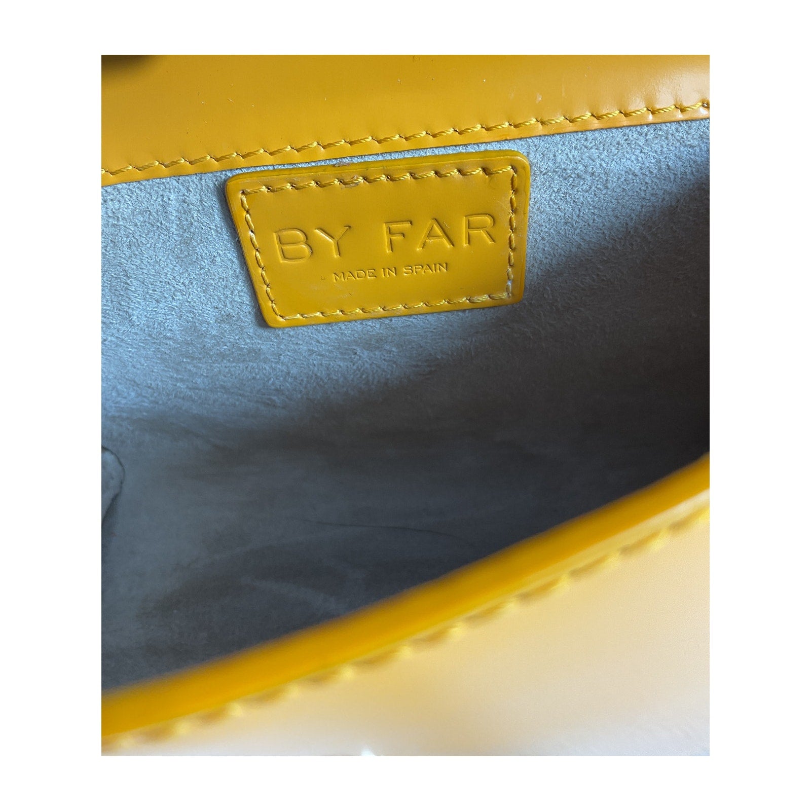 By Far Mini Semi Yellow Leather Bag
