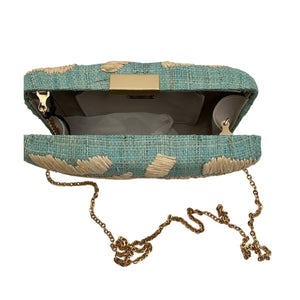 Kayu Embroidered Turquoise Frances Clutch