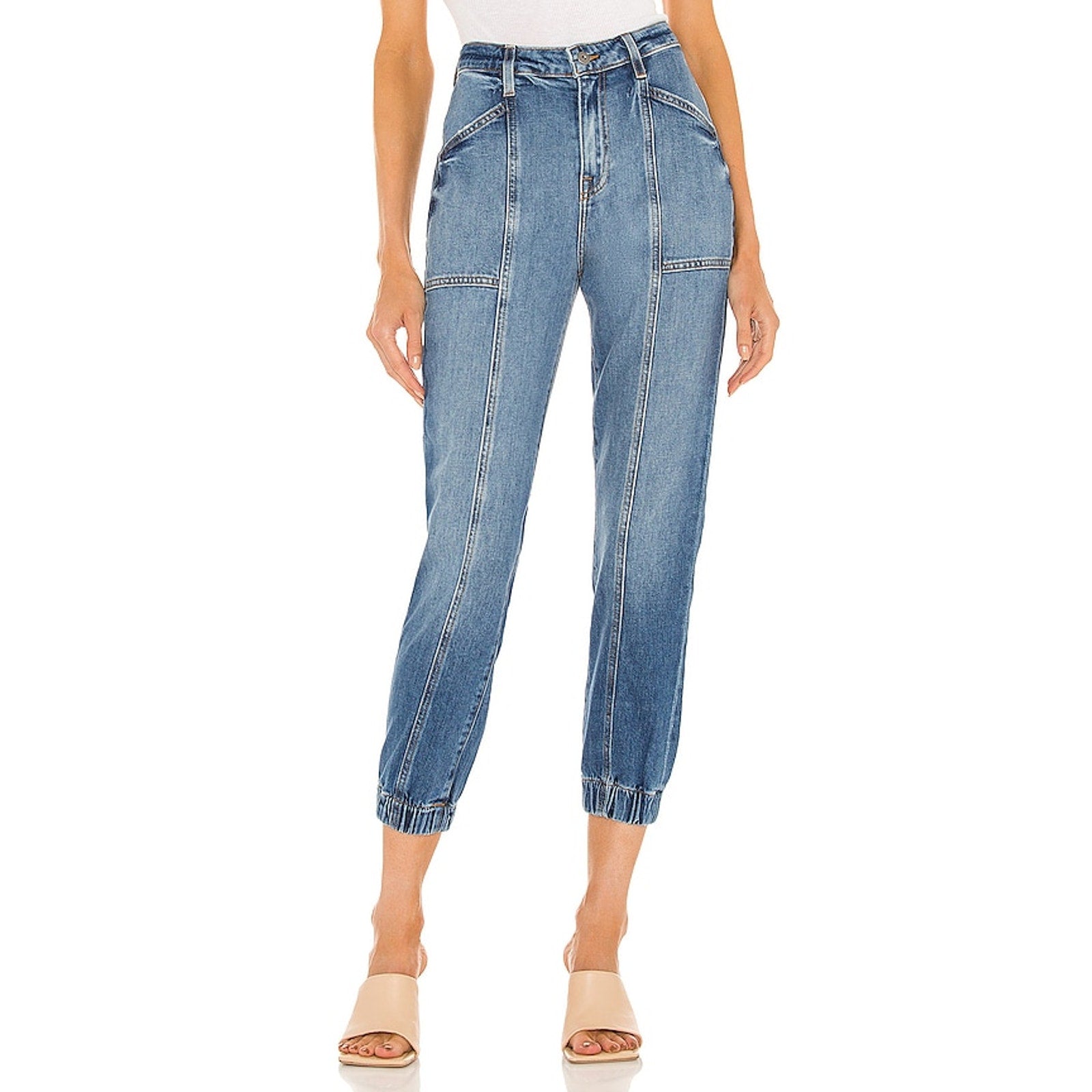 Jonathan Simkhai 'Wiley' Blue Cotton Denim Loose Jogger Jean Size 26