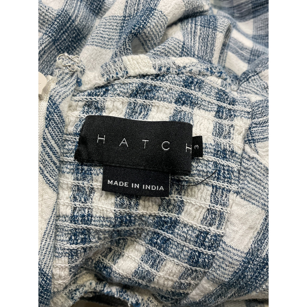 Hatch 'The Nina' Blue Crinkle Plaid  Maternity Dress Size 3