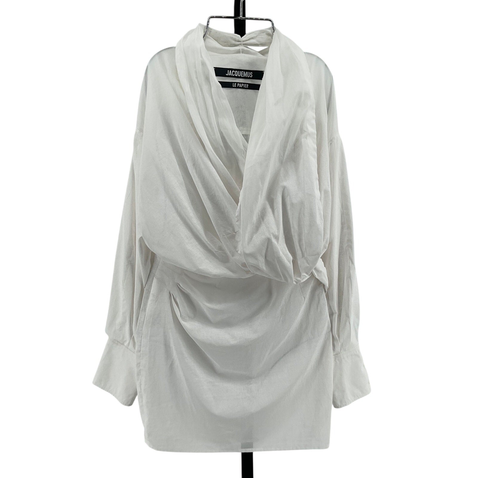 Jacquemus 'Agui' White Cotton Twisted Dress Size 32