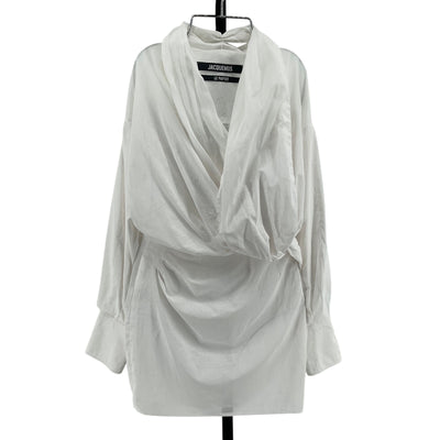 Jacquemus 'Agui' White Cotton Twisted Dress Size 32