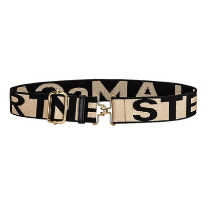 Stella Mccartney Monogrammed Ecru And Black Logo Jacquard Belt Size S