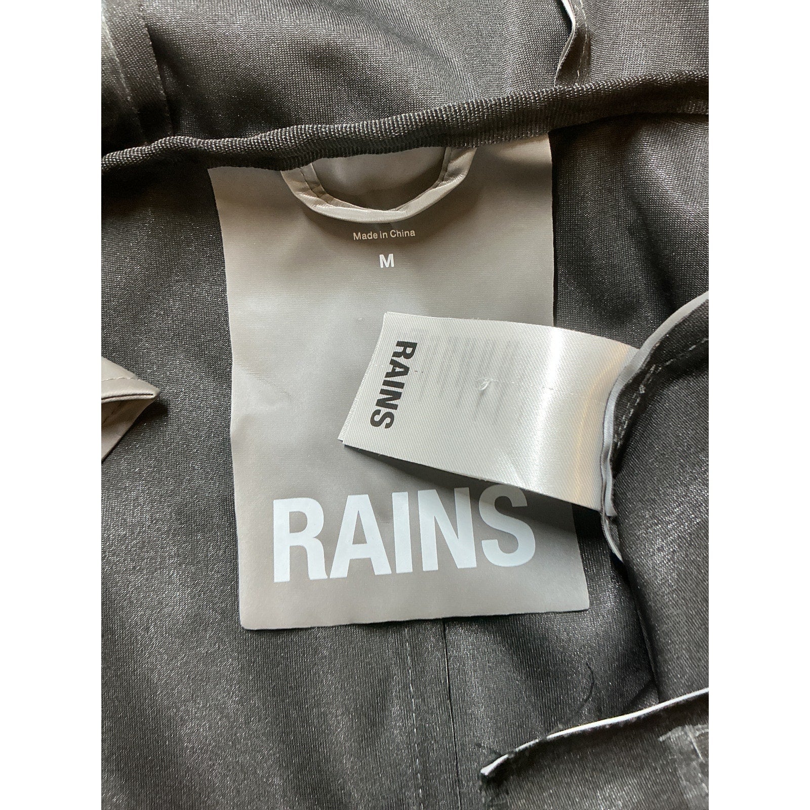 Rains 'Storm' Grey Polyester Breaker Jacket Size M