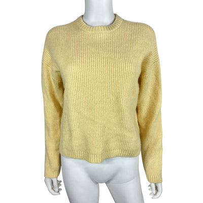 Alo Yoga Ribbed Yellow Noble Crewneck Sweater Size L