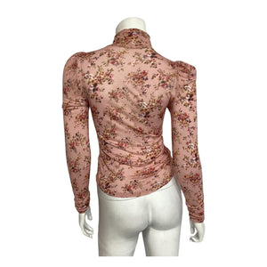 Loveshackfancy Floral Berry Cobbler Vienna Turtleneck Top Size XS