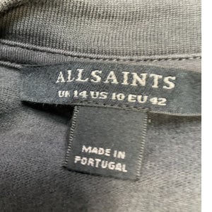 Allsaints Washed Black Randal Anna Dress Size 10