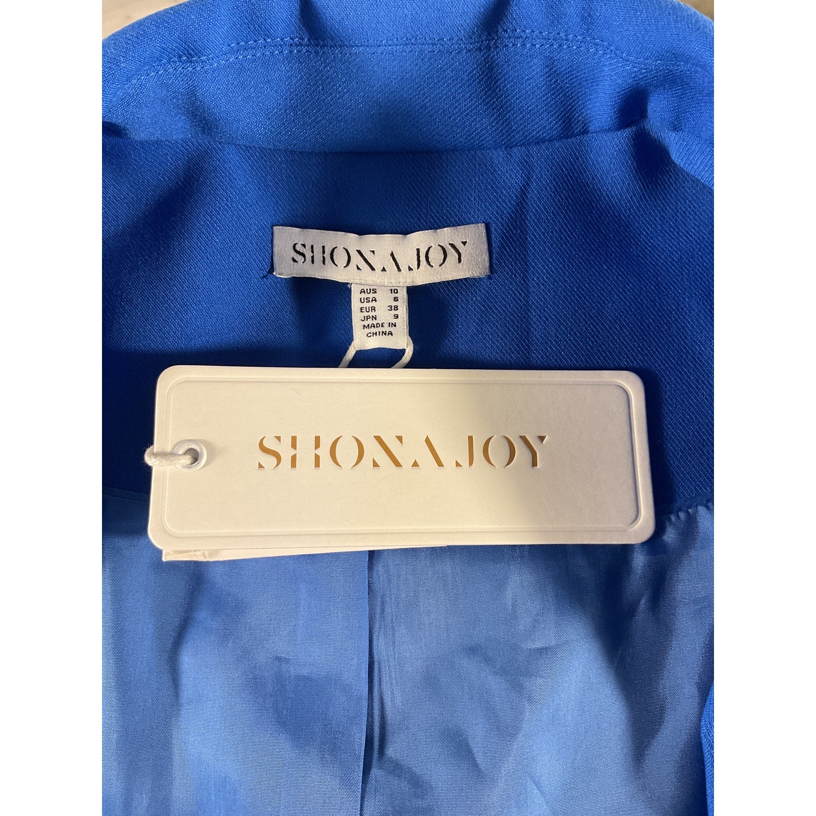 Shona Joy 'Irena' Blue Crepe Oversized Blazer In Cobalt Size 6 - NWT