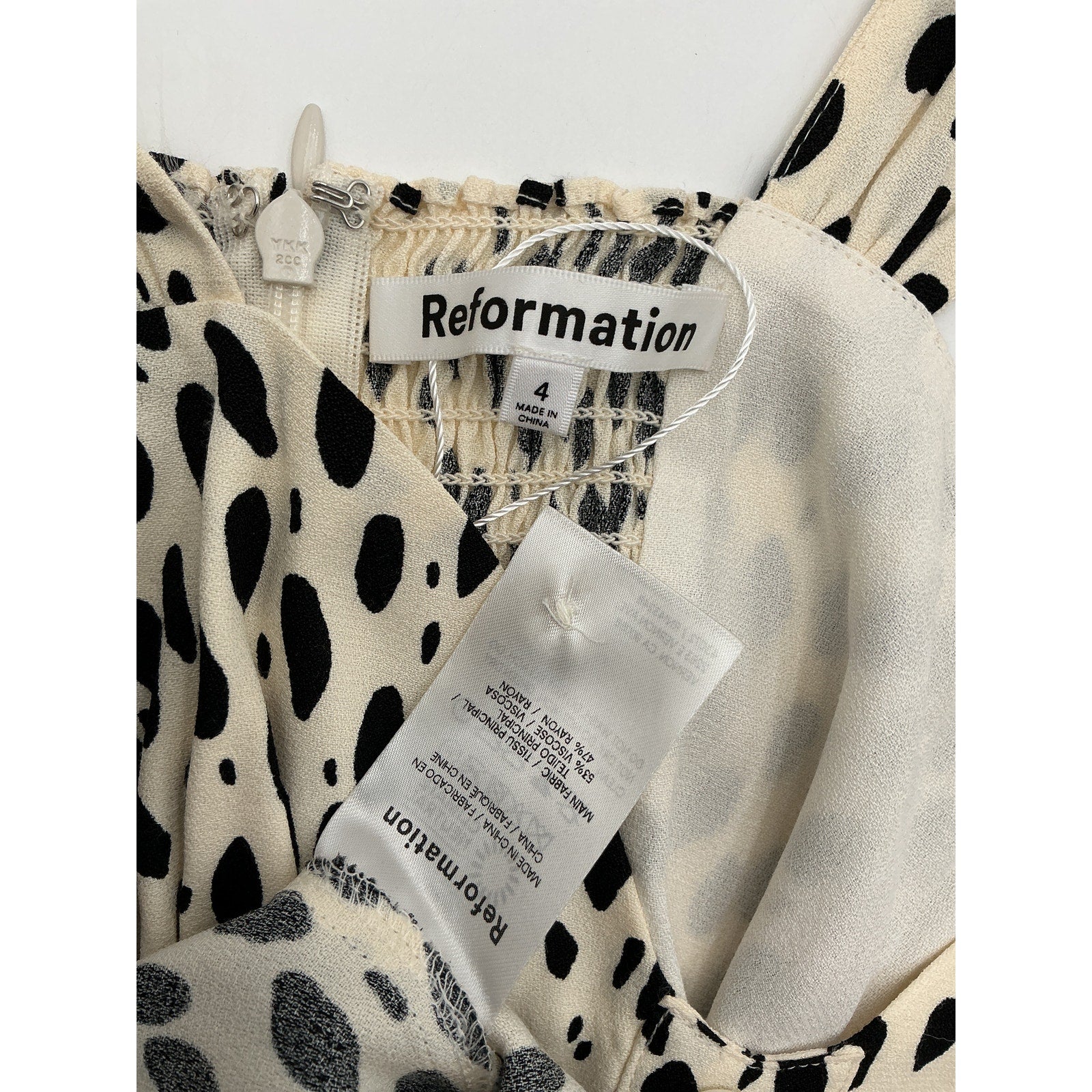 Reformation 'Lorelei' Cream Viscose Dress Size 4