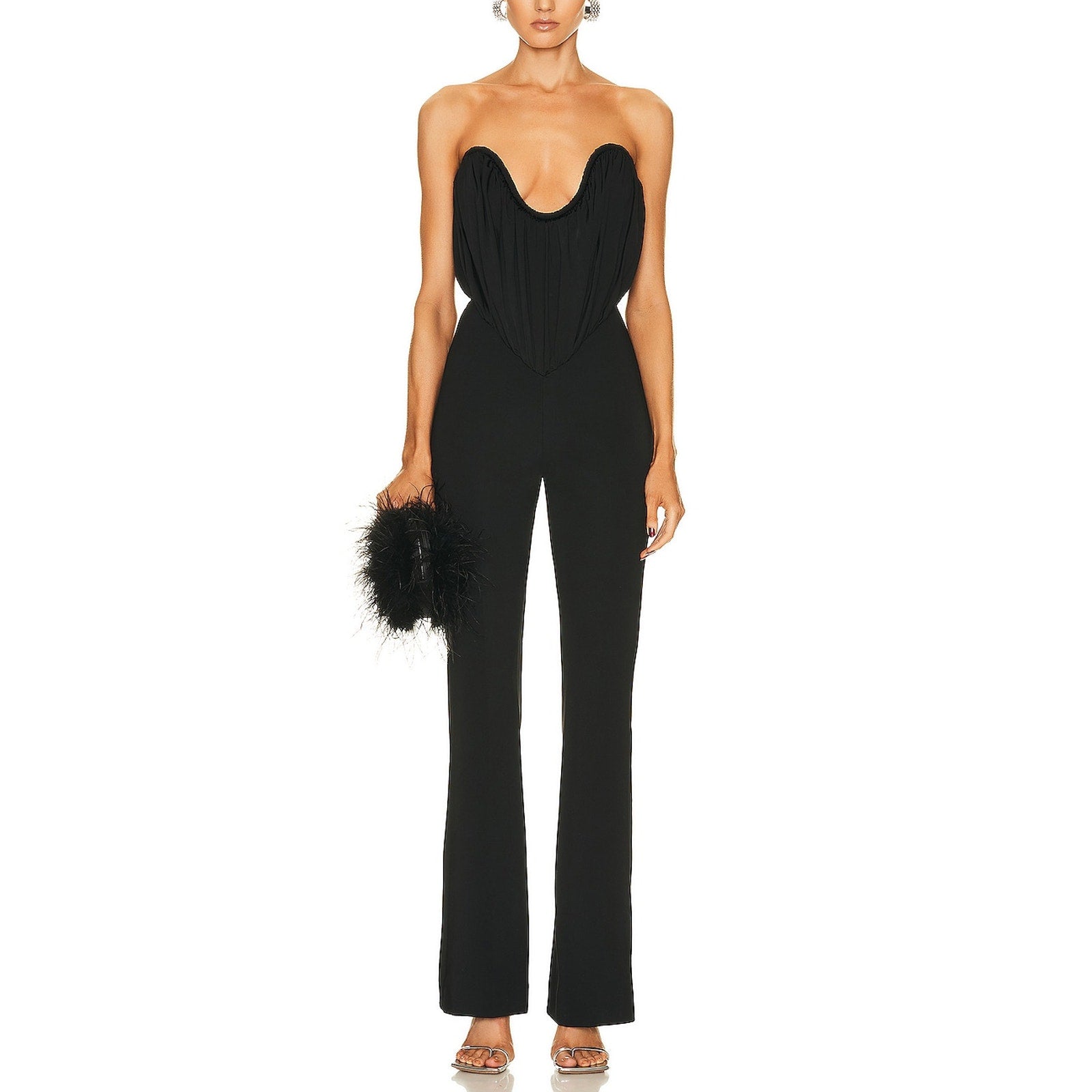 Et Ochs 'Gabriel' Black Viscose Plunge Corset Jumpsuit Size 2 - NWT