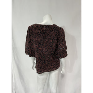 Hatch 'The Juliet' Black Floral Print Top Size 0