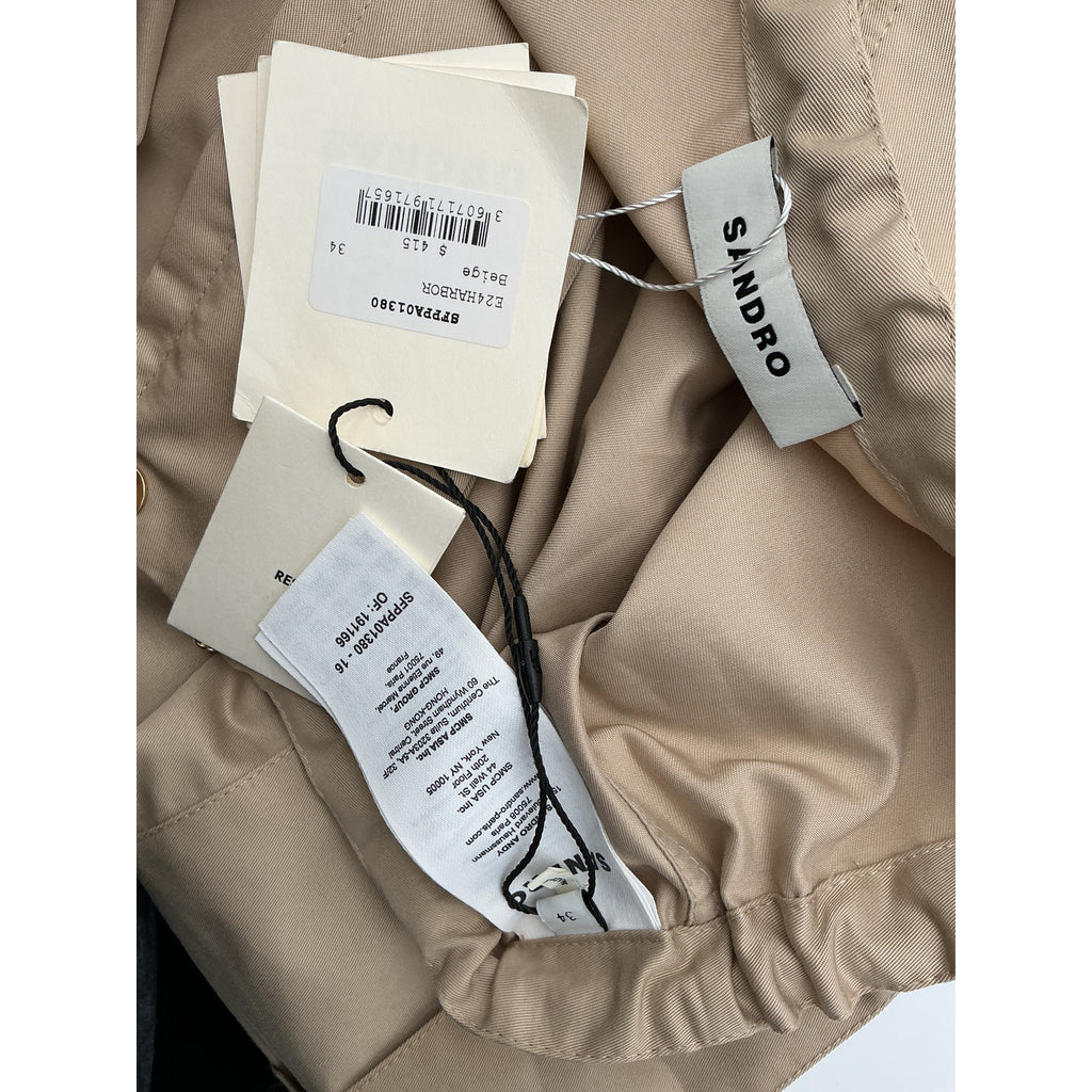 Sandro Cargo Beige Trousers Size 34