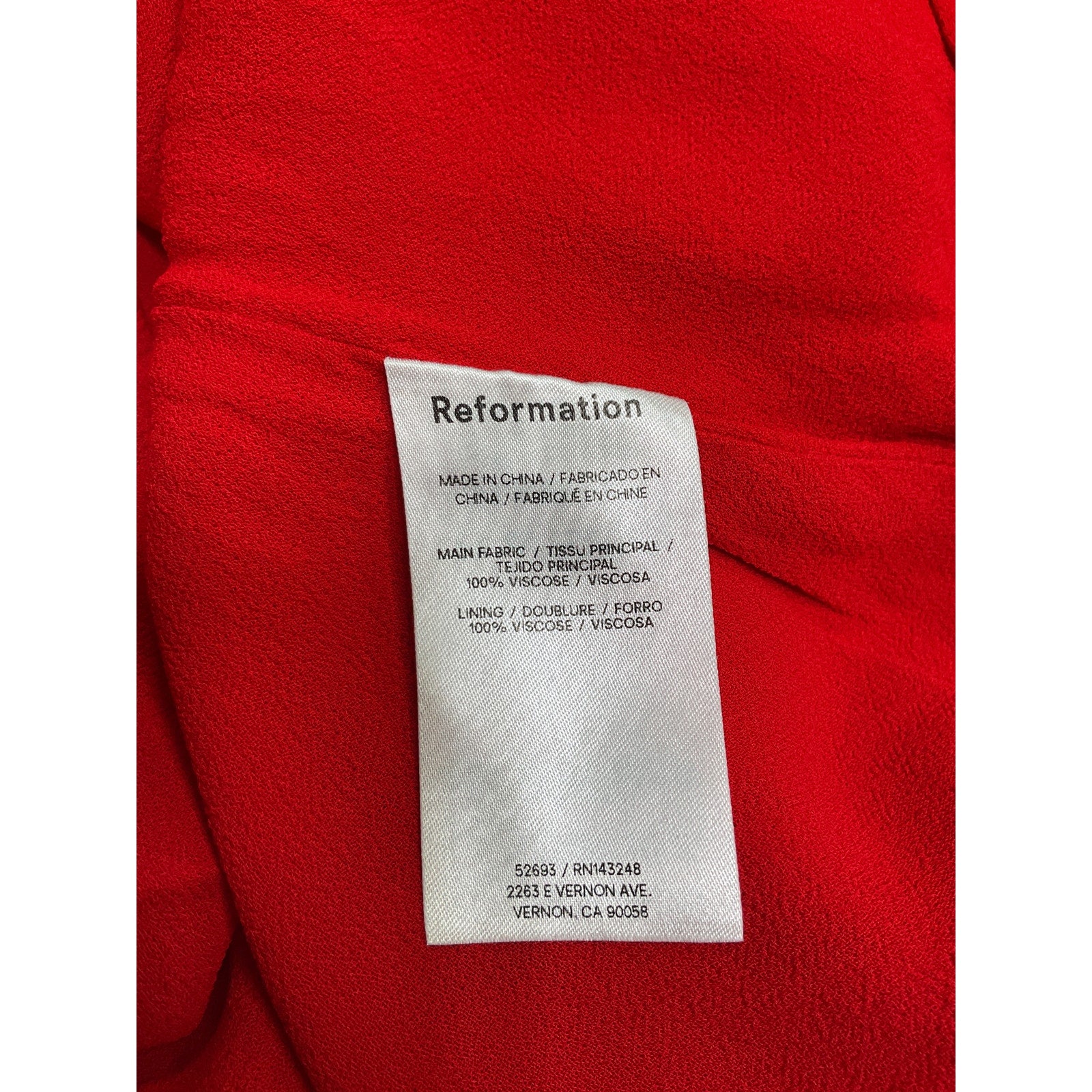 Reformation 'Layla' Red Skirt Size 6