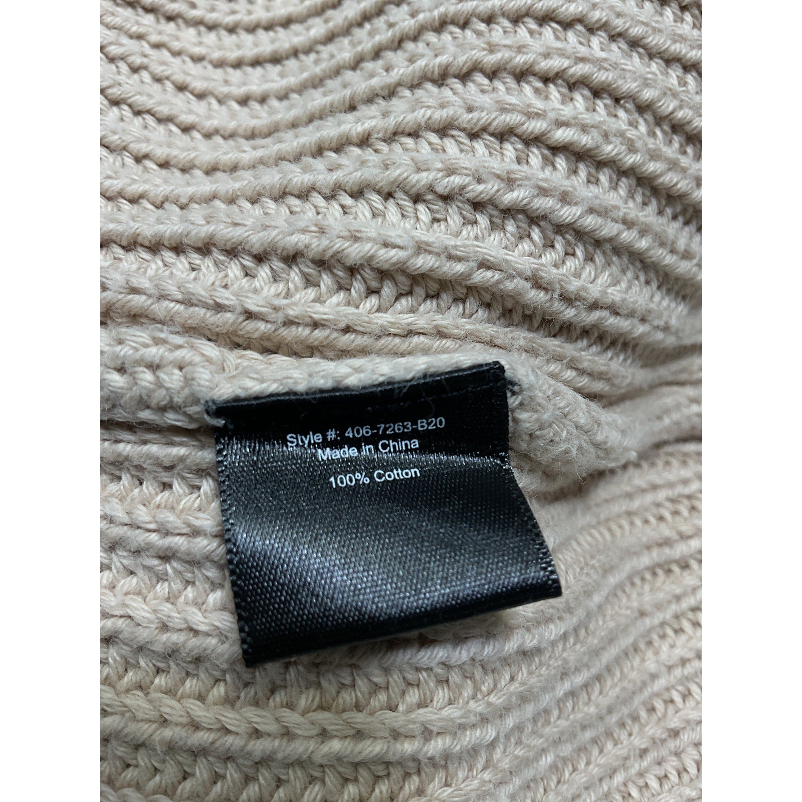 Jenni Kayne 'Cotton' Tan Fisherman Sweater Size XS