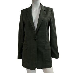 Rag & Bone Tailored Green Check Herringbone Blazer Size 6
