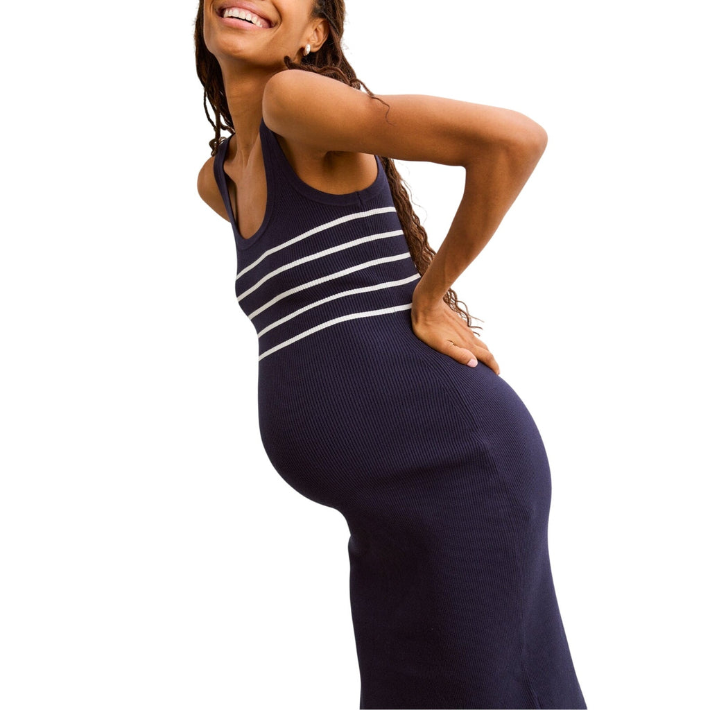 Hatch 'The Kristen' Blue Viscose Ribbed Knit Tank Dress Size 3