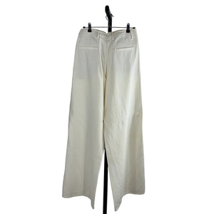 Rag & Bone Featherweight Ivory Cotton Tailored Sofie Full Length Wide Leg Size 26
