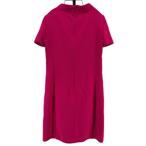 Carolina Herrera Elegant Cerise Pink Tie Boat Neck Mini Dress Size 2
