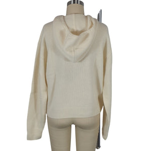 Sporty & Rich Cozy Cream Carlyle Crest Hoodie Size Small