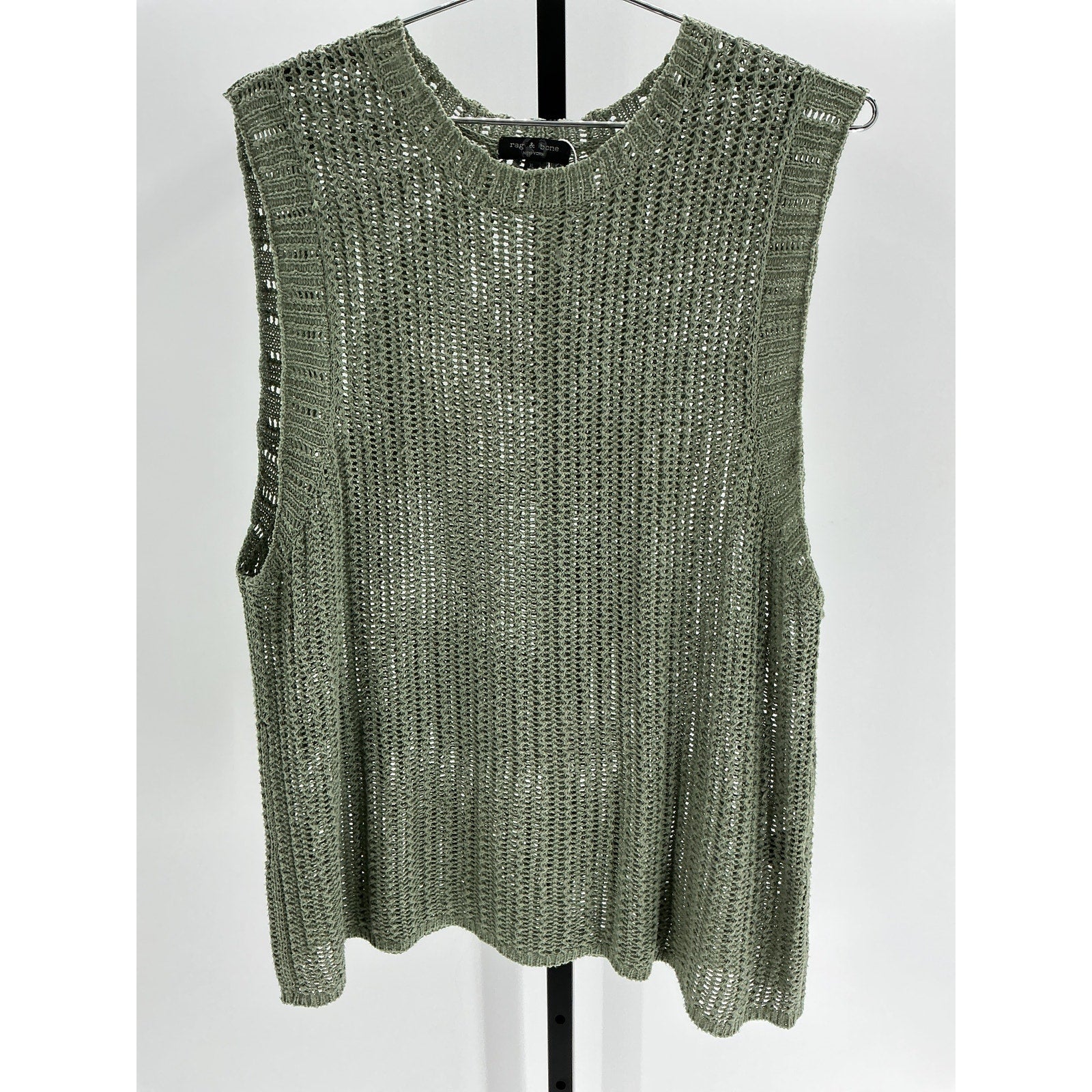Rag & Bone 'Riley' Green Cotton Semisheer Knit Tank Top Size XL