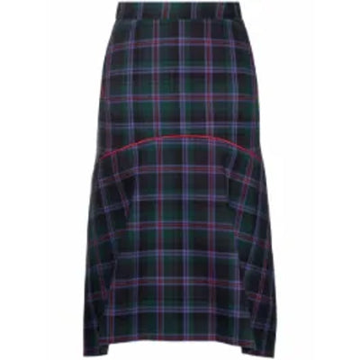 Vivienne Westwood 'Phoenix' Green Wool Tartan-Print Mid-Length Skirt Size 40