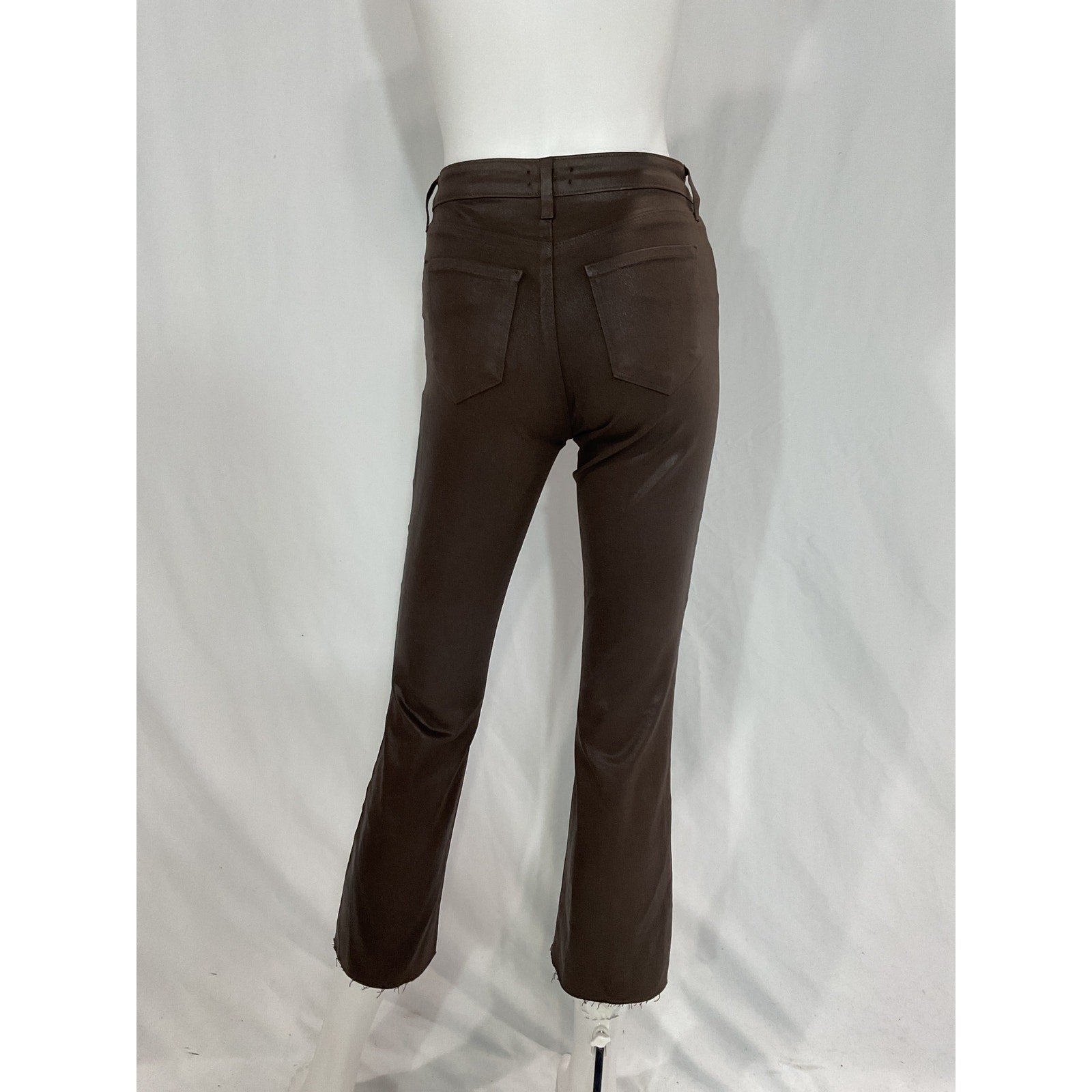 L'Agence 'Kendra' Brown Coated Denim Jean Size 24