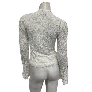 Hemant And Nandita Delicate Cream Reet Lace Blouse Size XS