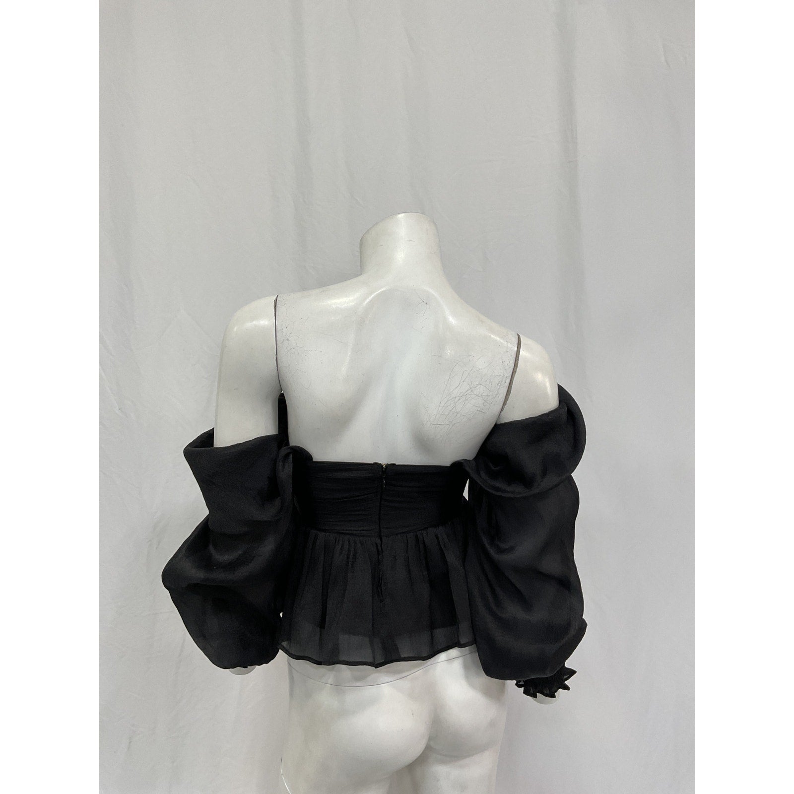 House Of Harlow 1960 'Burna' Black Nylon Blouse Size S