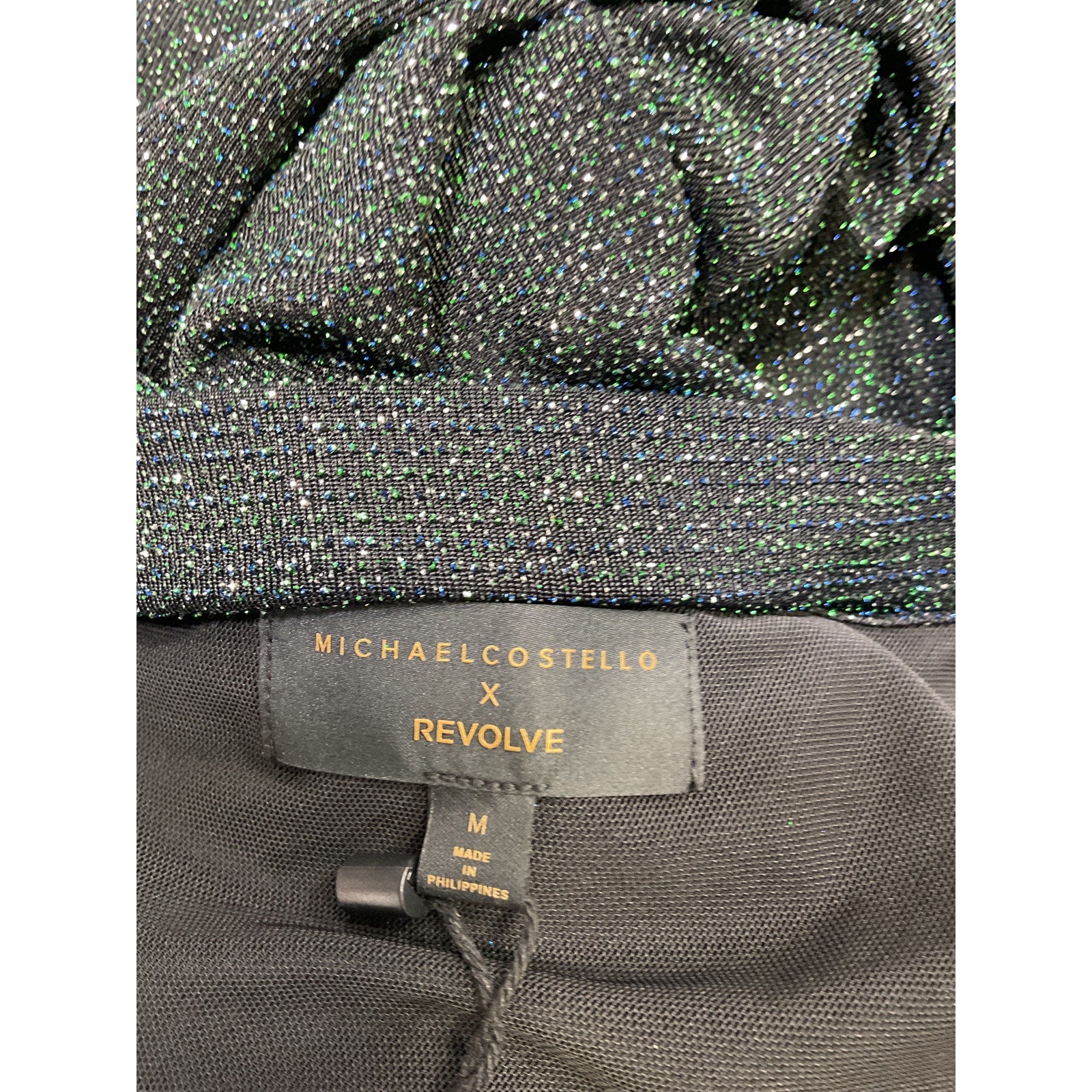 Michael Costello x Revolve 'Yolanda' Green Nylon Maxi Skirt Size M