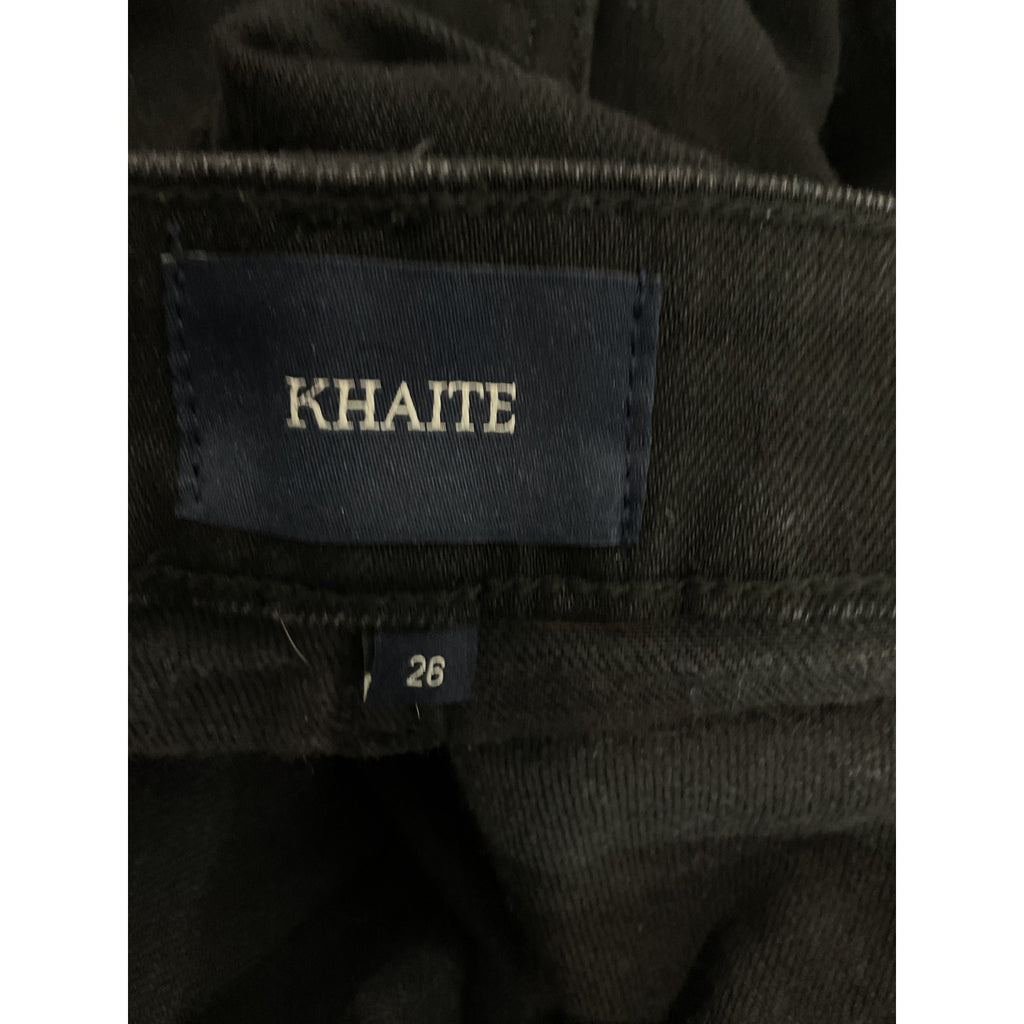 Khaite 'Vivian' Black Mid-Rise Straight-Leg Denim Jeans Size 26