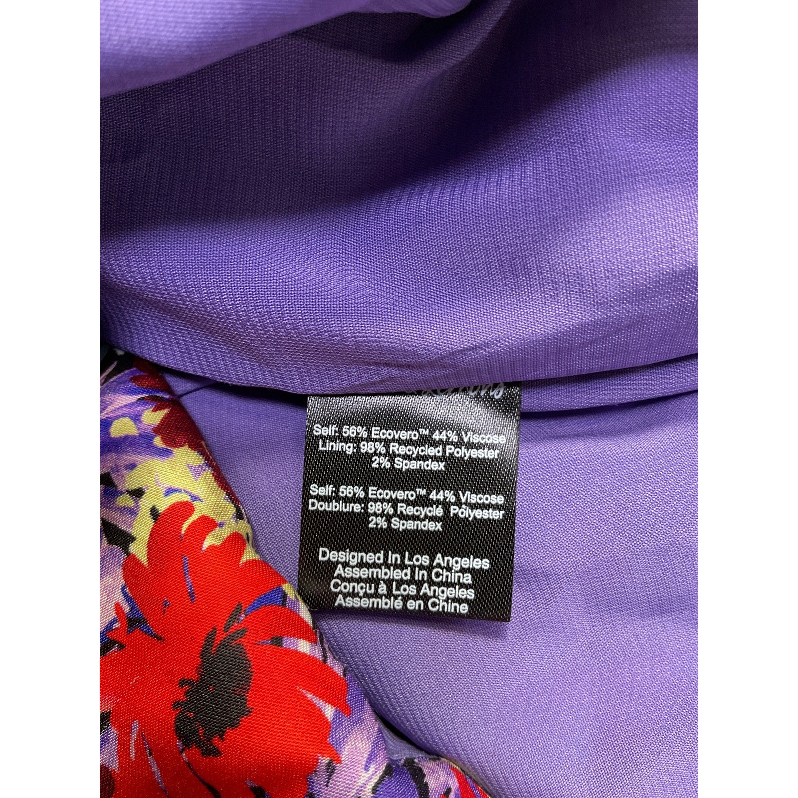 For Love & Lemons 'Chiara' Purple Ecovero Puff Sleeve Mini Dress Size M