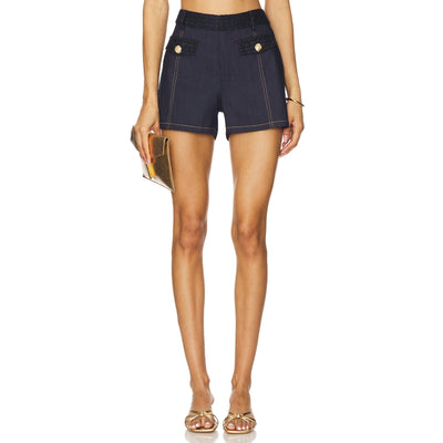 Cinq à Sept Braided Navy Indigo Gaelle Shorts Size 2