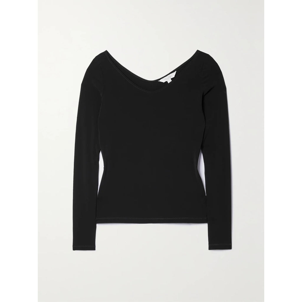 Max Mara 'Leisure' Black Ragazza Stretch-Jersey Top Size S