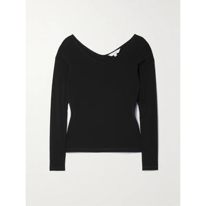 Max Mara 'Leisure' Black Ragazza Stretch-Jersey Top Size S