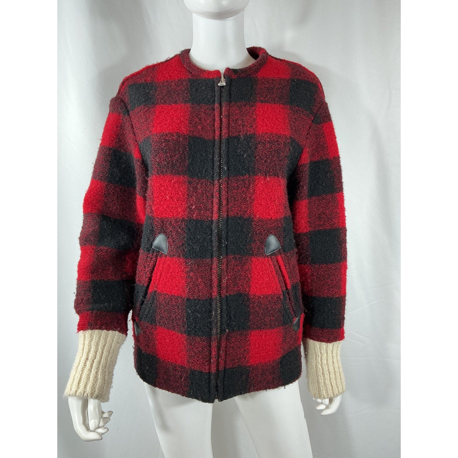 Isabel Marant Red Wool Plaid Print Jacket Size 34