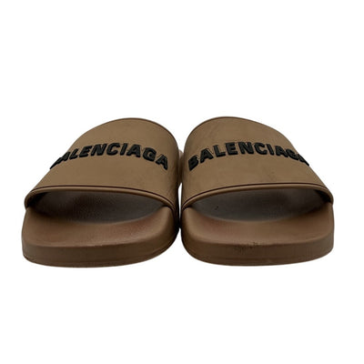 Balenciaga Tan Pool Slides Size 11 US